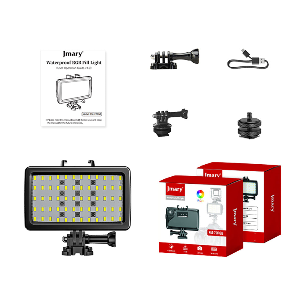 Jmary FM-72RGB IPX8 Sertifikalı RGB Su Altı Kamera Işığı Jmary FM-72RGB IPX8 Sertifikalı RGB Su Altı Kamera Işığı